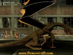 Huge dragon wrecking a man's ass in zoophilia xxx